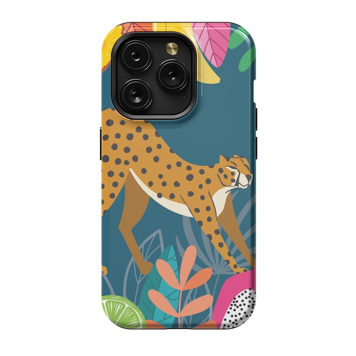 iPhone 15 Pro StrongFit Cheetah stretching in the wild by Jelena Obradovic