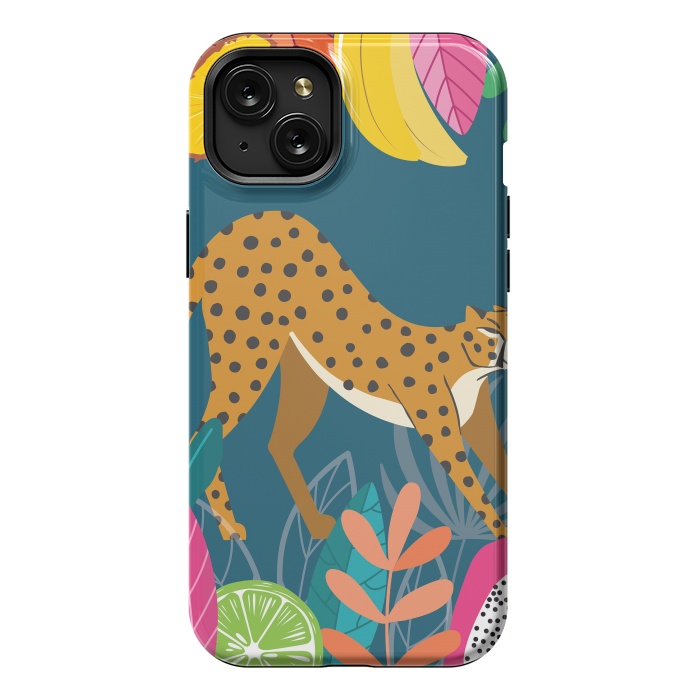 iPhone 15 Plus StrongFit Cheetah stretching in the wild by Jelena Obradovic