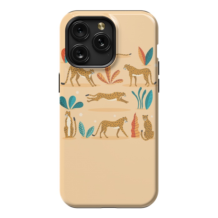 iPhone 15 Pro Max StrongFit Cheetahs beige by Jelena Obradovic