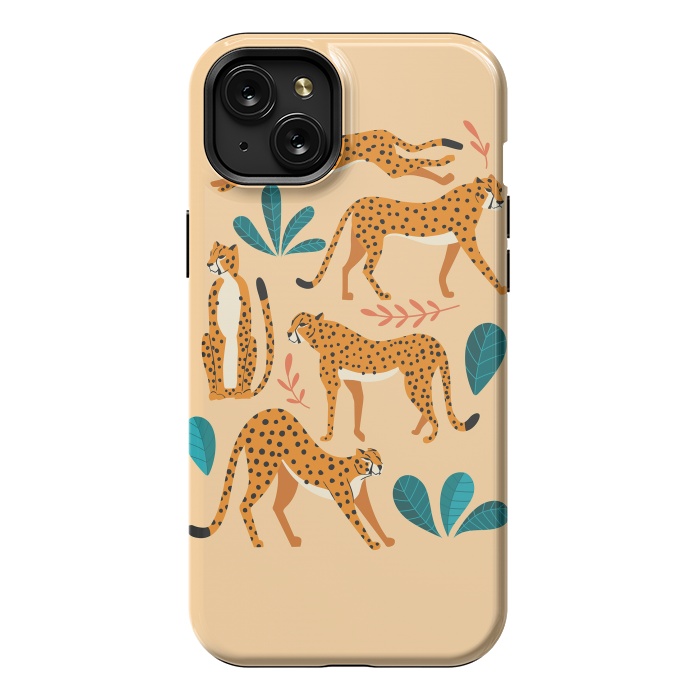 iPhone 15 Plus StrongFit Cheetahs beige 02 by Jelena Obradovic