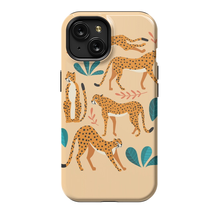 iPhone 15 StrongFit Cheetahs beige 02 by Jelena Obradovic