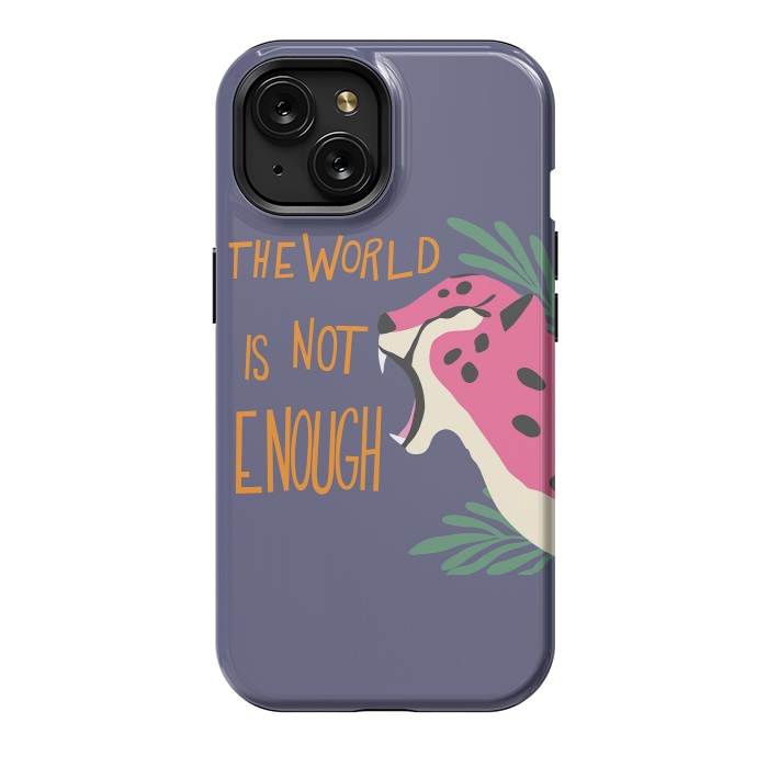 iPhone 15 StrongFit Cheetah - the world is not enough, purple by Jelena Obradovic
