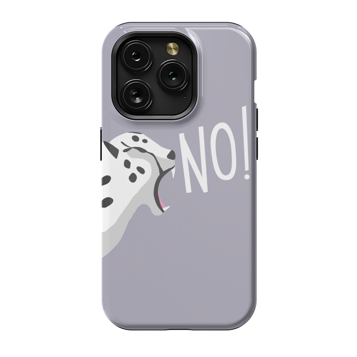 iPhone 15 Pro StrongFit Cheetah roaring NO, purple by Jelena Obradovic