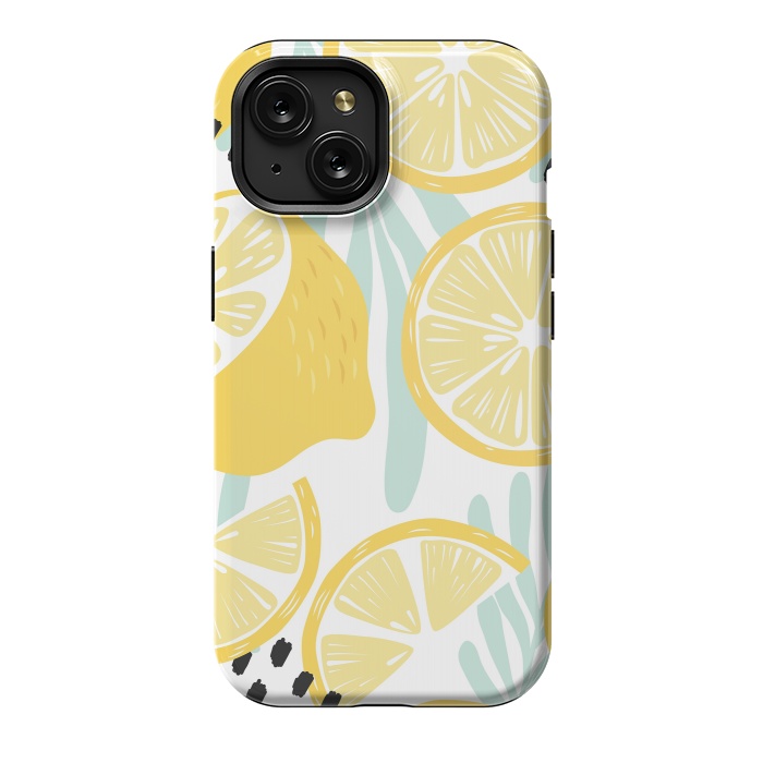 iPhone 15 StrongFit Lemon pattern 02 by Jelena Obradovic