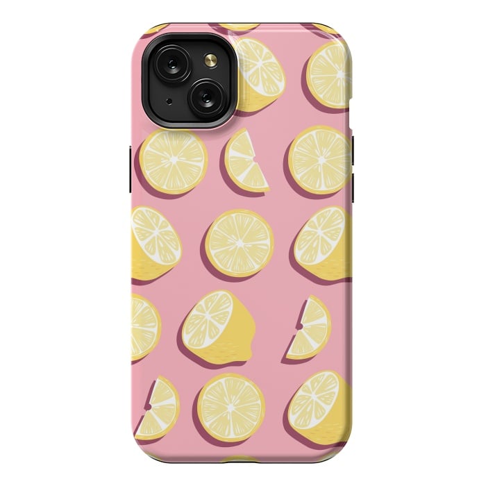 iPhone 15 Plus StrongFit Lemon pattern 07 by Jelena Obradovic
