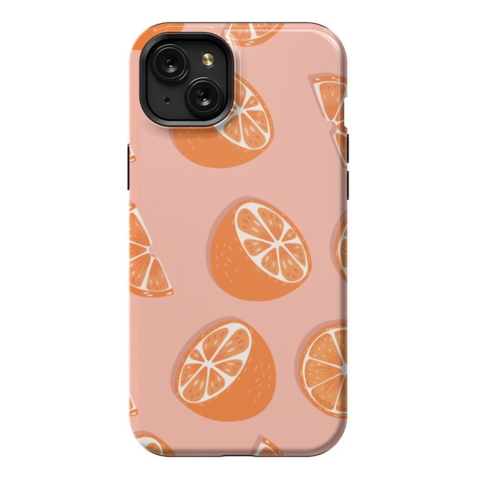 iPhone 15 Plus StrongFit Orange pattern 03 by Jelena Obradovic