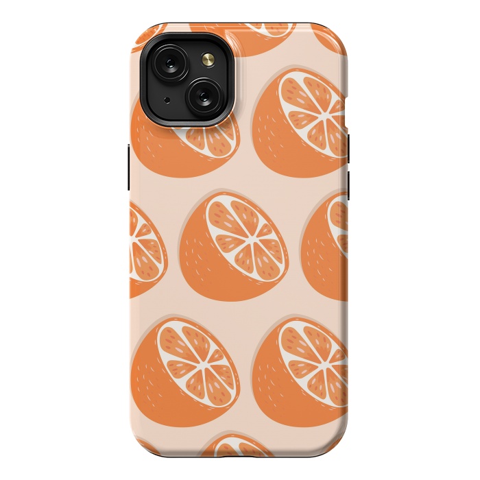 iPhone 15 Plus StrongFit Orange pattern 07 by Jelena Obradovic