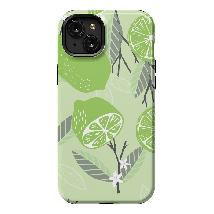 iPhone 15 Plus StrongFit Lime pattern 02 by Jelena Obradovic