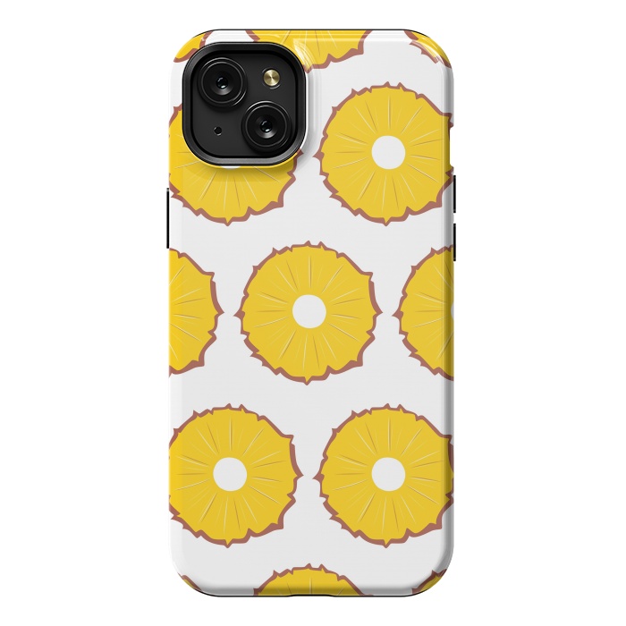 iPhone 15 Plus StrongFit Pineapple pattern 01 by Jelena Obradovic