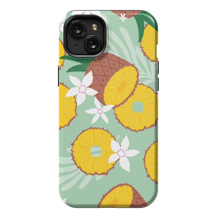 iPhone 15 Plus StrongFit Pineapple pattern 02 by Jelena Obradovic