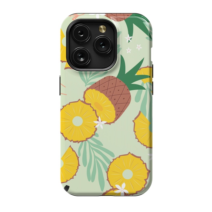 iPhone 15 Pro StrongFit Pineapple pattern 03 by Jelena Obradovic