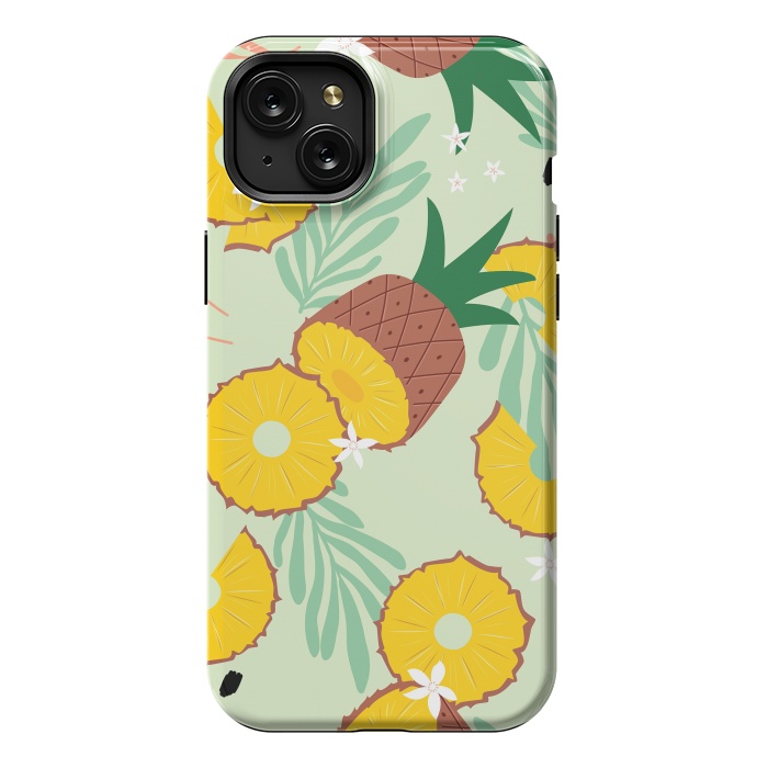 iPhone 15 Plus StrongFit Pineapple pattern 03 by Jelena Obradovic