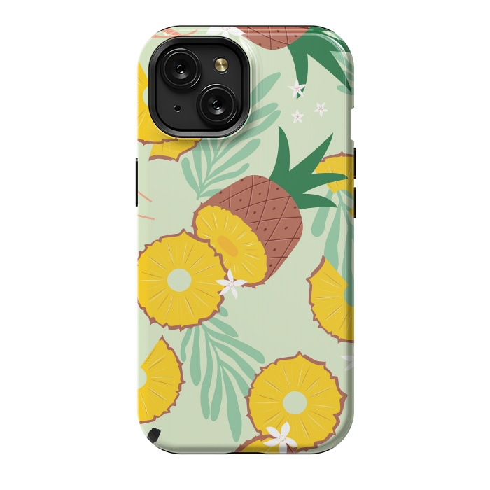 iPhone 15 StrongFit Pineapple pattern 03 by Jelena Obradovic