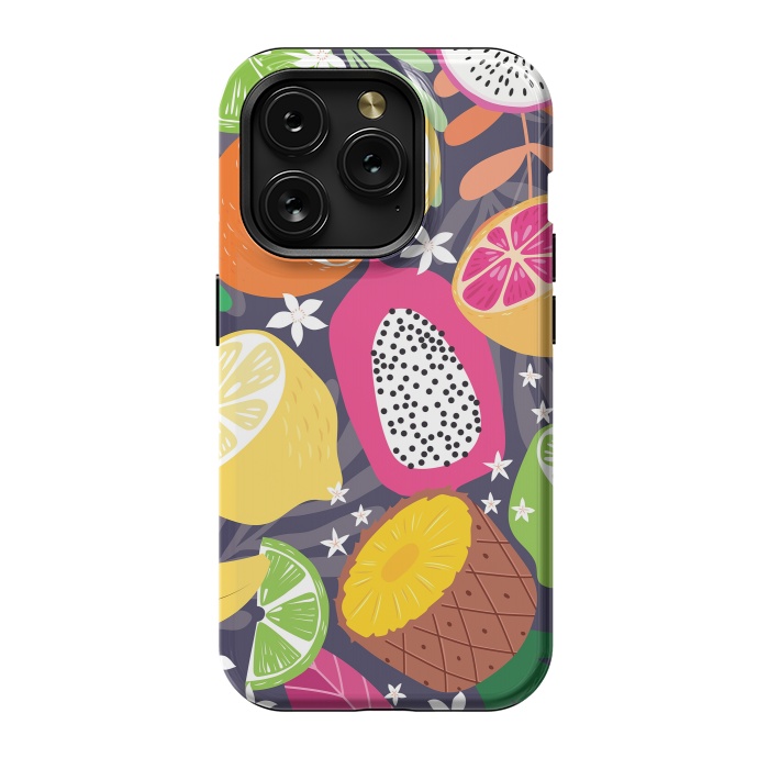 iPhone 15 Pro StrongFit Tropical fruit pattern 01 by Jelena Obradovic