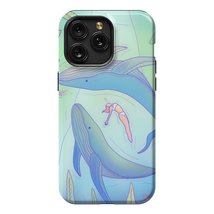 iPhone 15 Pro Max StrongFit The girl and the whales by Steve Wade (Swade)