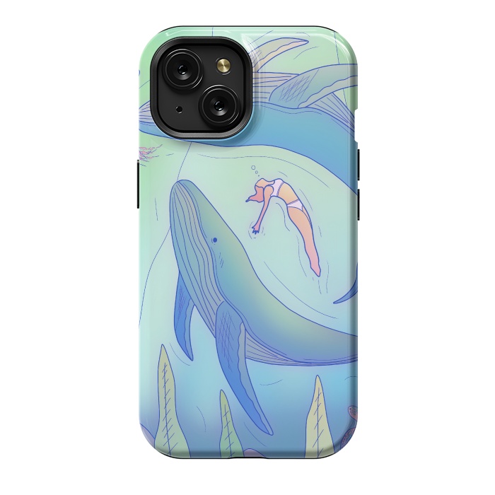 iPhone 15 StrongFit The girl and the whales by Steve Wade (Swade)