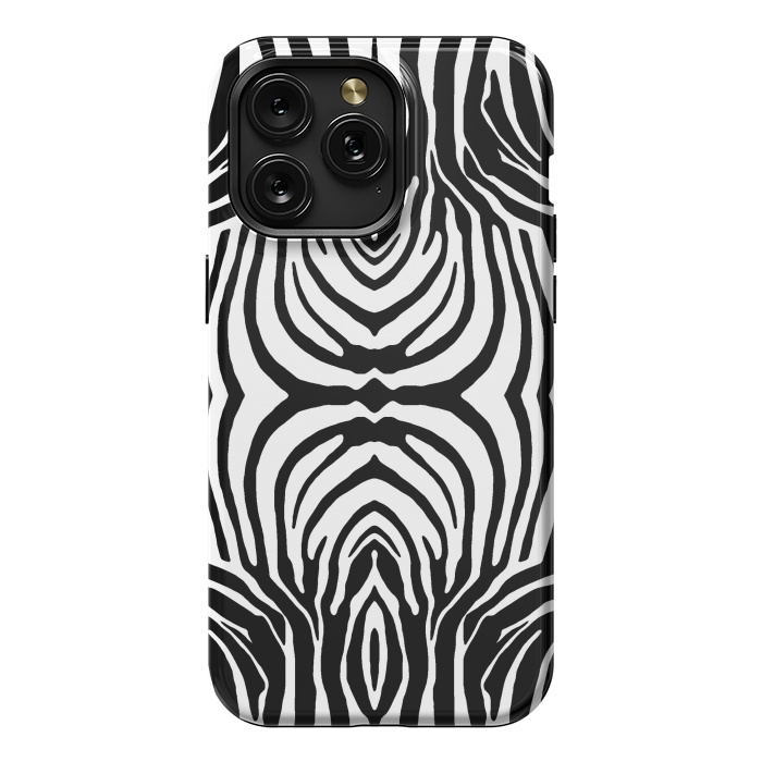 iPhone 15 Pro Max StrongFit White zebra stripes by Oana 