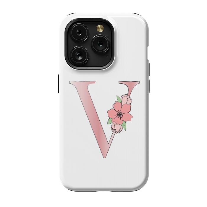 iPhone 15 Pro StrongFit Monogram Letter V by Martina