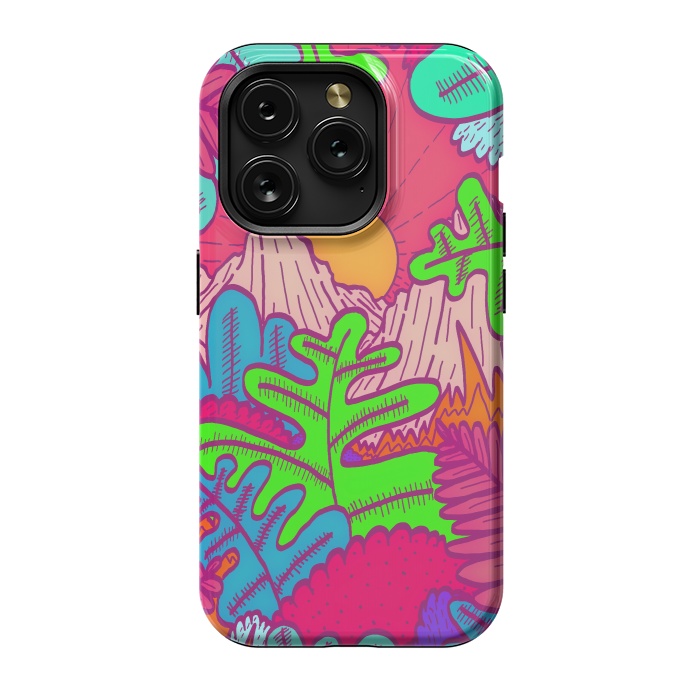 iPhone 15 Pro StrongFit A pink tropical jungle by Steve Wade (Swade)