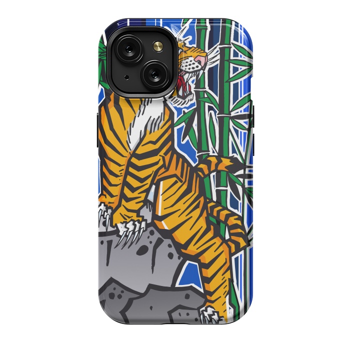 iPhone 15 StrongFit Japanese Tiger by Milo "Mr Lucky" Marcer
