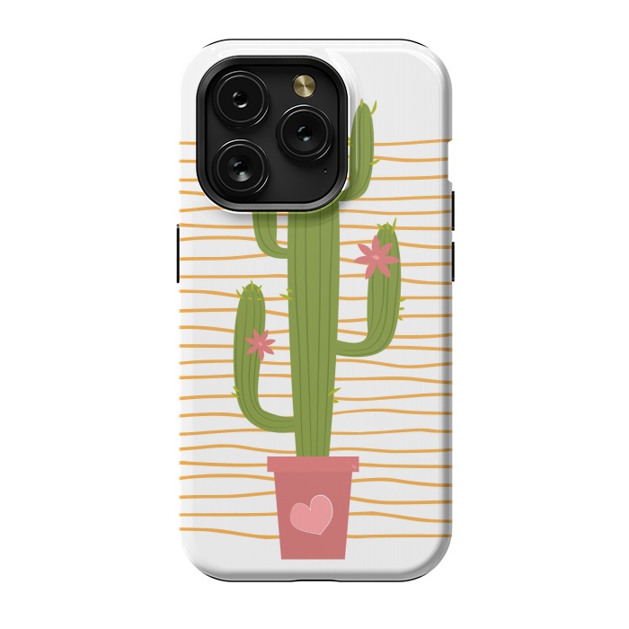 iPhone 15 Pro StrongFit Happy Cactus by Martina