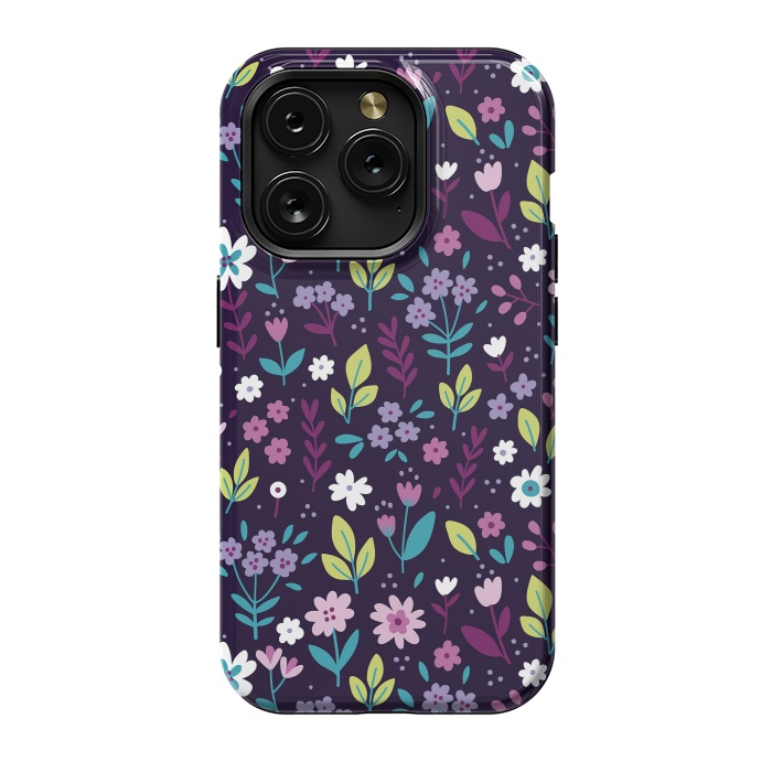 iPhone 15 Pro StrongFit Purple Flowers I by ArtsCase