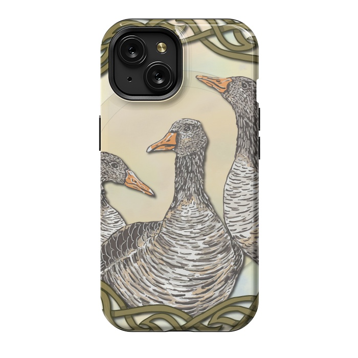 iPhone 15 StrongFit Celtic Goose by Lotti Brown