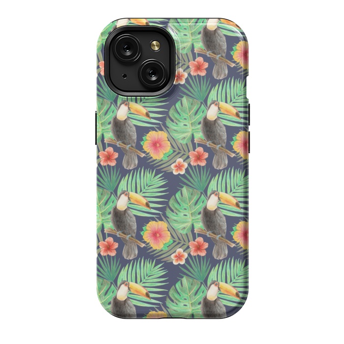iPhone 15 StrongFit toucan bird in a jungle by Alena Ganzhela