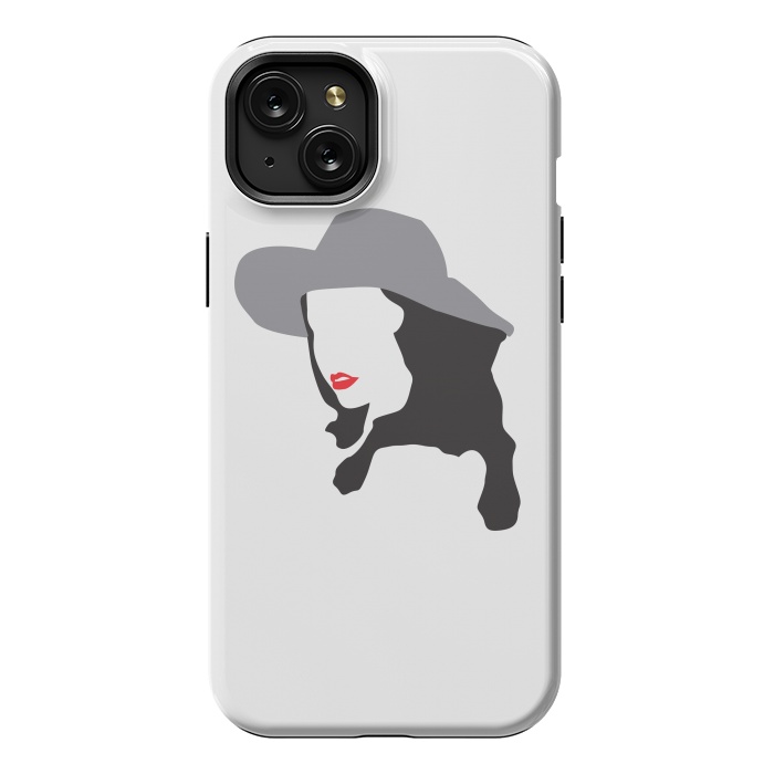 iPhone 15 Plus StrongFit Woman Face Minimal Art 01 by Creativeaxle