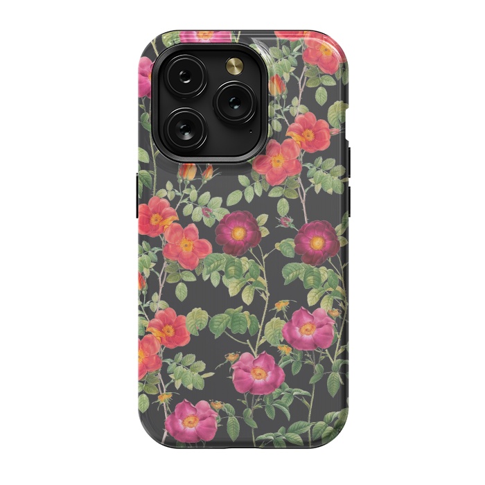 iPhone 15 Pro StrongFit Dark Roses by Zala Farah
