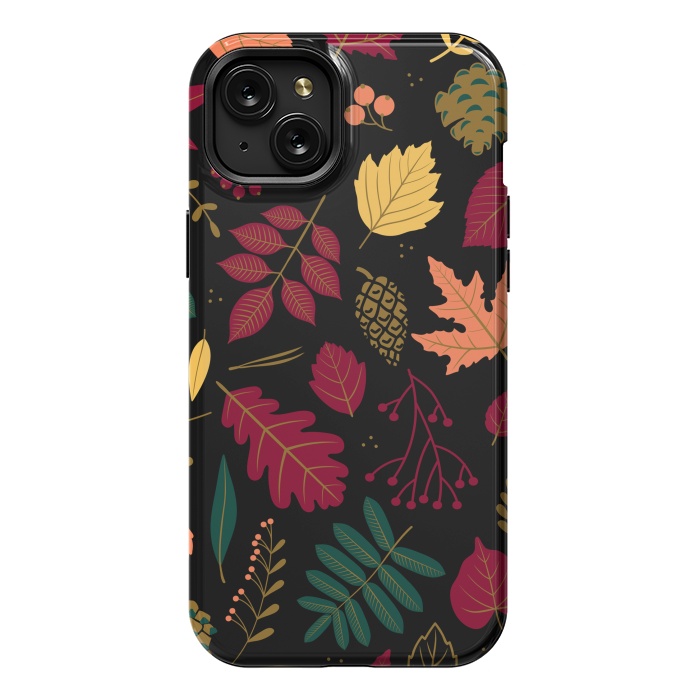iPhone 15 Plus StrongFit Autumn Pattern With Leaves by ArtsCase