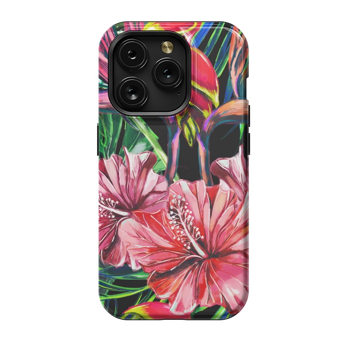 iPhone 15 Pro StrongFit Beautiful Trendy Seamless Floral Jungle Pattern by ArtsCase