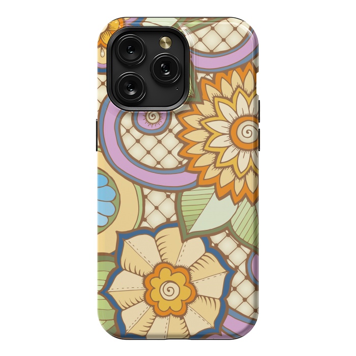 iPhone 15 Pro Max StrongFit Daisies Pattern with Circle Elements IV by ArtsCase