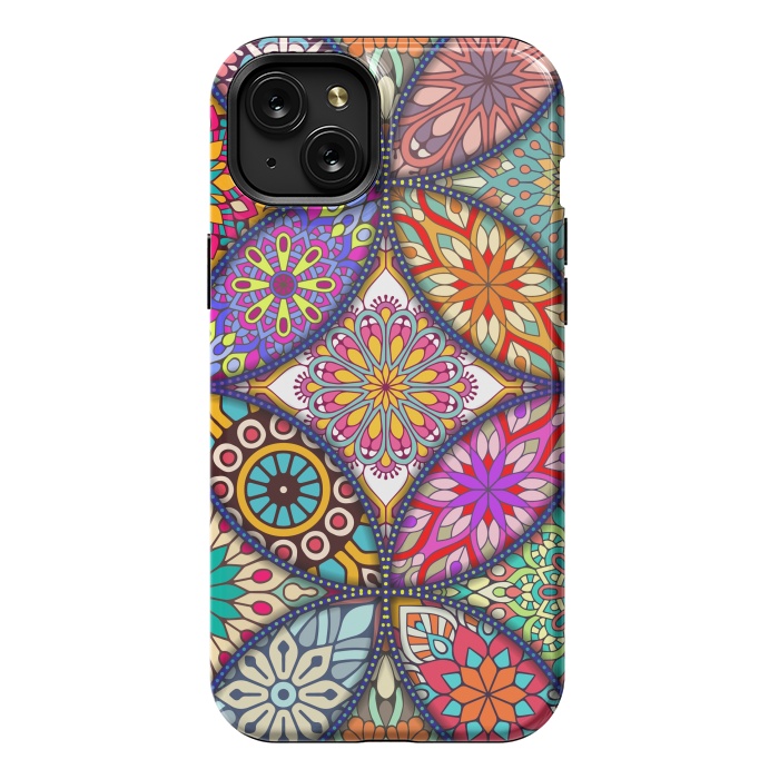 iPhone 15 Plus StrongFit Mandala pattern with bright colors 12 by ArtsCase