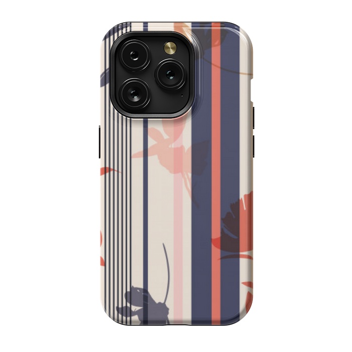 iPhone 15 Pro StrongFit stripes leaf floral pattern by MALLIKA