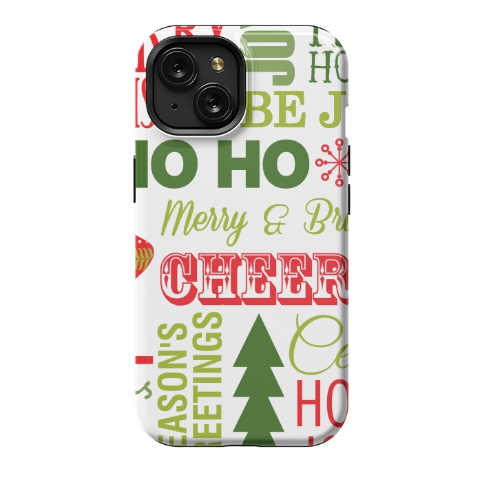 iPhone 15 StrongFit Christmas Greeting Pattern by ArtsCase