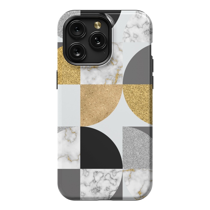 iPhone 15 Pro Max StrongFit Marble Geometric Pattern Semicircles by ArtsCase