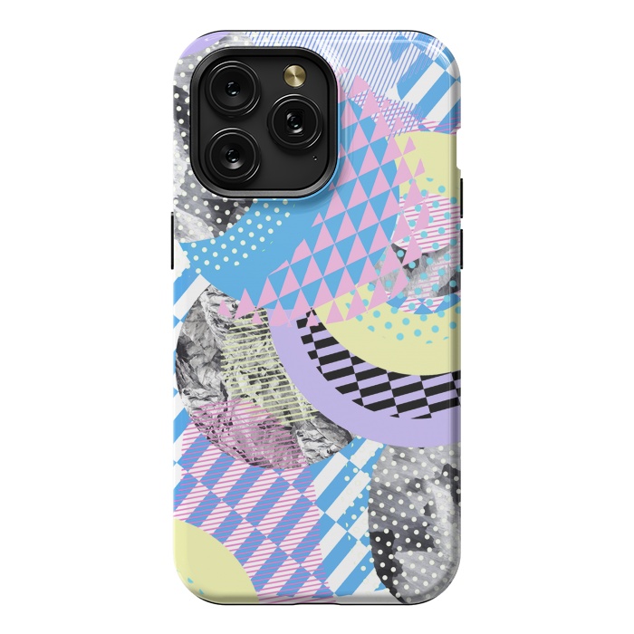 iPhone 15 Pro Max StrongFit Multicoloured playful pop-art collage by Oana 