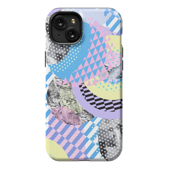 iPhone 15 Plus StrongFit Multicoloured playful pop-art collage by Oana 