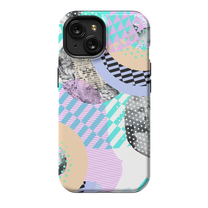 iPhone 15 StrongFit Colorful graphic pop-art collage by Oana 