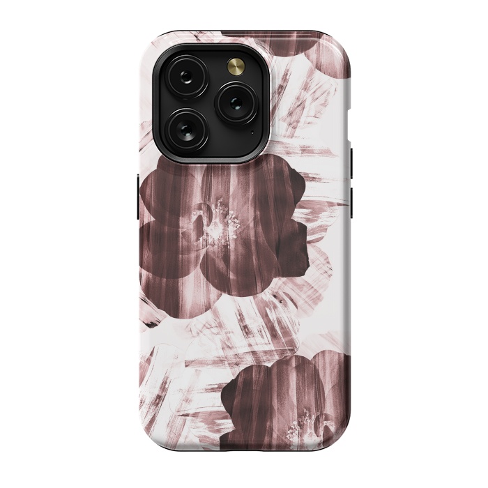 iPhone 15 Pro StrongFit Brushed dark pink rose petals by Oana 