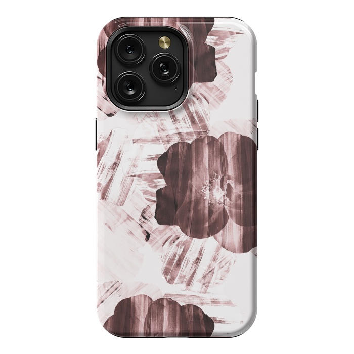 iPhone 15 Pro Max StrongFit Brushed dark pink rose petals by Oana 