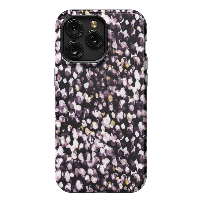 iPhone 15 Pro Max StrongFit Black pink watercolor spots by Oana 
