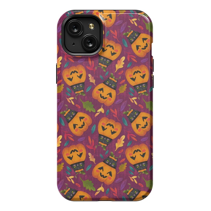 iPhone 15 Plus StrongFit Pumpkin Kitty by Noonday Design