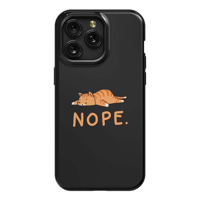 iPhone 15 Pro Max StrongFit Nope Lazy Cat Caramel  by Vó Maria