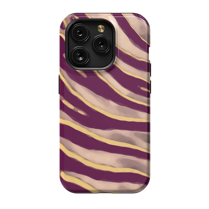 iPhone 15 Pro StrongFit Minimal tiger print stripes brown neutral by Oana 
