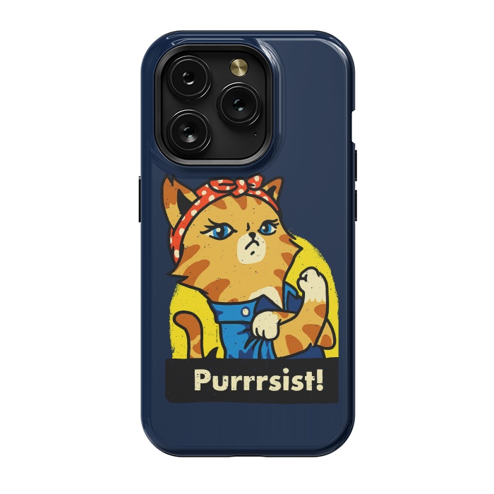 iPhone 15 Pro StrongFit Purrsist! We Can Do It Cat Lovers by Vó Maria