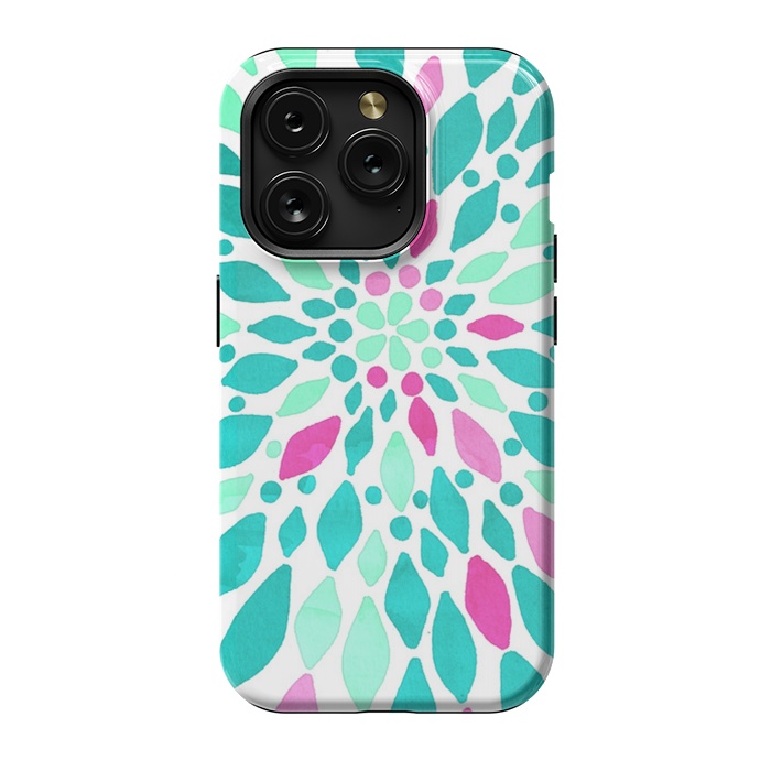iPhone 15 Pro StrongFit Radiant Dahlia - Pink & Teal by Tangerine-Tane