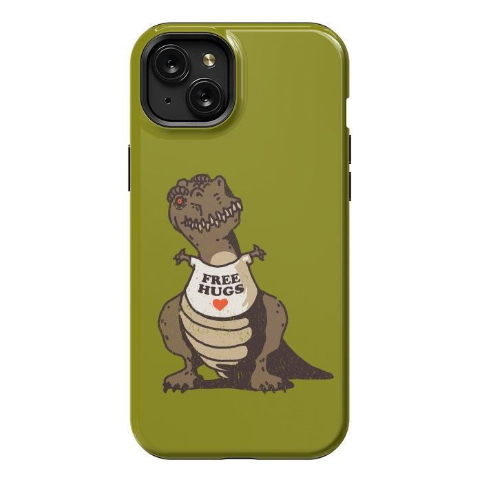 iPhone 15 Plus StrongFit T-Rex Free Hugs by Vó Maria