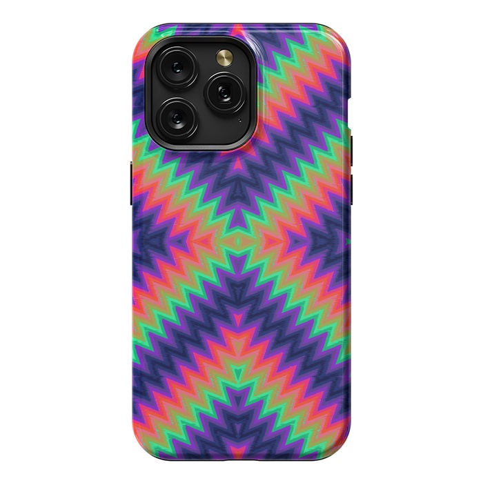 iPhone 15 Pro Max StrongFit Zig Zag Turbulence G491 by Medusa GraphicArt